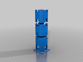 personalizable castillo-torre redonda modular del sistema de piso la construcción los juguetes kit lego openscad 3d print model - Mito3D