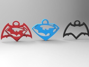 batman vs superman keychainnecklaceearrings os acessórios pulseira 3d print model - Mito3D