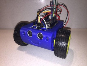 mr 1 single piece robot robotics arduino 101 uno genuino hc-sr04 l298n led toy ultrasonic sensor up plus 2 wheel 3d print model - Mito3D