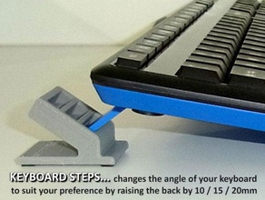 klavye adımları açı bilgisayar keyboards ayarlayın adjustable comfort easy gaming office practical raise riser simple solution tilt typing work 3d print model - Mito3D
