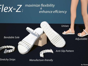 flex-z flexible shoe fashion flat shoes stretchlet stretchy strip 3d print model - Mito3D