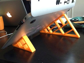 geometric stand macbook air computer 3d print model - Mito3D