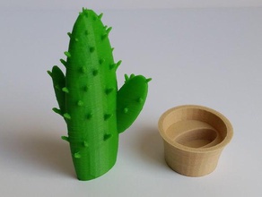 cactus pot models delta wasp pla simplify3d stl tinkercad wood 3d print model - Mito3D