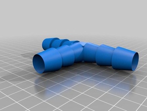 mon personnalisés pipe tube de raccord tuyau générateur triple 16 mm plein air jardin 3d print model - Mito3D