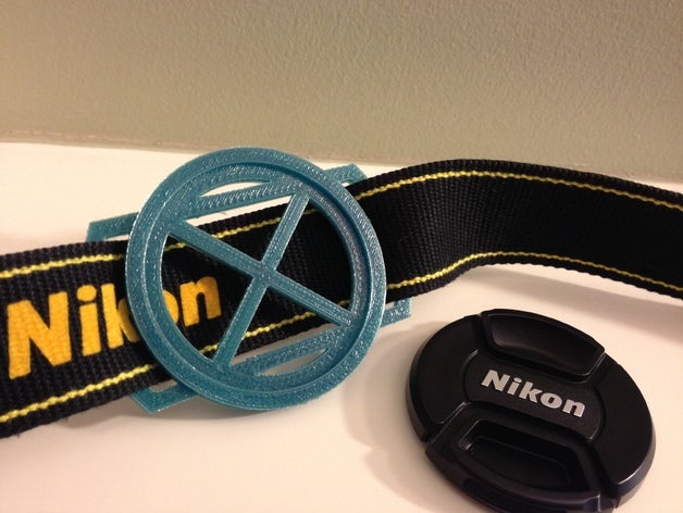 camera lens cap holder 58mm 37mm nikon strap customized 3D print model - Mito3D