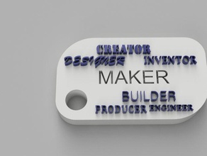 maker words keychain keychains 3d key chain makergear 3d print model - Mito3D