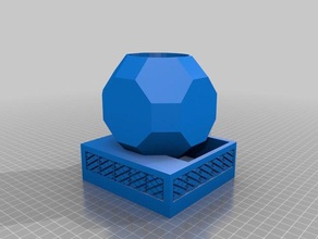geometric flower pot water resivoir decor 3d print model - Mito3D