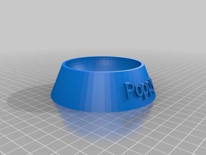 my customized poppy dog bowl pets 3d print model - Mito3D