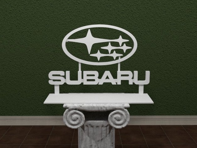 subaru logo signs logos 3dpicks automotive design awesome car cool emblem engine stand standing 3D print model - Mito3D