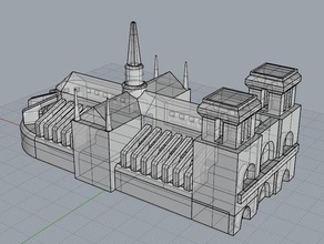la cattedrale di notre-dame rhino gli edifici strutture 3d print model - Mito3D