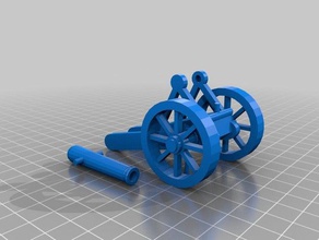 17th century cannon vehicles military moving parts 3d print model - Mito3D