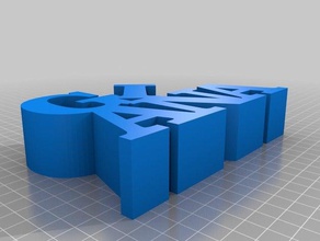 giana Wort Skulptur Skulpturen angepasst 3d print model - Mito3D