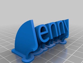 mon personnalisés en balayant la plaque de nom jenny bureau 3d print model - Mito3D