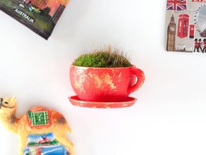 copa-pote moss ímã de geladeira decoração o café flor openscad planta plantas chá 3d print model - Mito3D