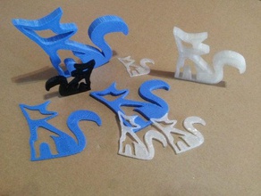 fox 2d l'art 3d print model - Mito3D