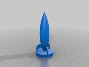 retro rocket ship standing sculptures 3d print model - Mito3D