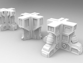28mm sci-fi bâtiment coins jeux 40k terrain warhammer 3d print model - Mito3D