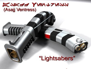star wars clone asajj ventress lightsaber props 3d print model - Mito3D