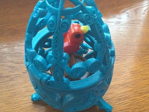 kuş kafesi quilling tarzı sanat masaüstü Paskalya süsleme 3d print model - Mito3D