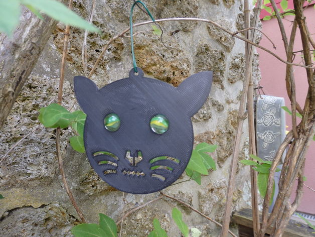 tête de chat scarer tete effaroucheur plein air jardin 3D print model - Mito3D