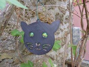 kedi kafası korkuluk tete sohbet effaroucheur açık bahçe jardin 3d print model - Mito3D