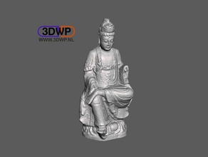 kuan-yin, dea della misericordia di scansione 3d le scansioni repliche 123d 123dcatch catch antichi bodhisattva il buddha cinese guanyin meshmixer la scultura statua 3d print model - Mito3D