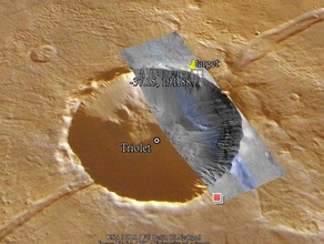 triolet crater mars may formed physics astronomy 3d topo geology topography water 3d print model - Mito3D