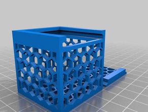 my customized parametric hexagonal hole box containers 3d print model - Mito3D