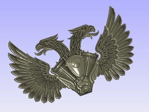 harley duplo logotipo da águia modelo móveis 3d print model - Mito3D
