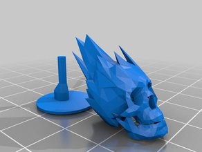 flmaing skull broken hobby 3d print model - Mito3D