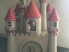 disney inspirou o castelo de relógio decoração mesa a disneyland castle luz da noite 3d print model - Mito3D