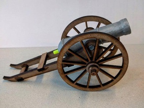laser cut cannon carriage 2d art 3d print model - Mito3D