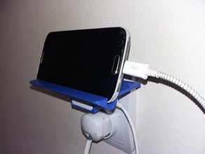 tomada de parede prateleira samsung plugue da ue móveis telefone carregador 3d print model - Mito3D