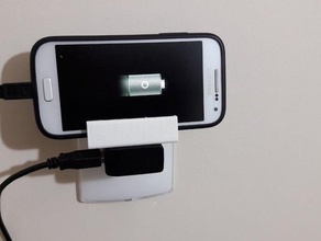 smartphone charger support suporte tomada para carregador celular mobile 3d print model - Mito3D