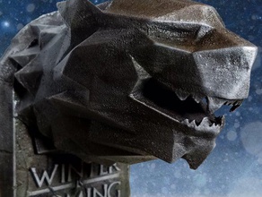 casa stark lobo gigante placa decoração asoiaf gameofthrones winterfell inverno chegando 3d print model - Mito3D