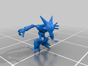 alakazam 3d drucken pokemon 3d print model - Mito3D