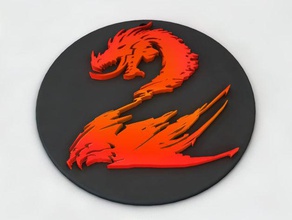 guild wars 2 ornament art arenanet badge dragon drake gw2 heart thorns jewlery keychain logo ncsoft pendant serpent 3d print model - Mito3D