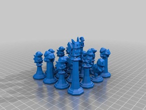 pokemon xadrez bispo rei peão peças de a rainha torre figuras 3d print model - Mito3D