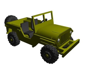 28mm jeep 4x4 des véhicules de l'automobile voiture gazik miniature modèle w1 châssis willys 3d print model - Mito3D