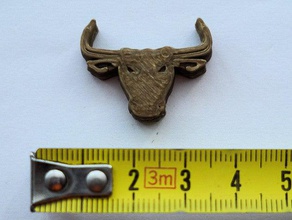 bull head Zeichen logos keychain Anzeichen 3d print model - Mito3D