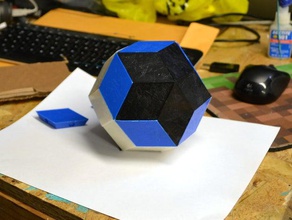 rhombic triacontahedron magnetic tile math art 3d print model - Mito3D