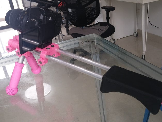 dslr rig épaule 15mm rail remix de la caméra rods film vidéo 3D print model - Mito3D