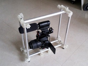 dslr jaula de 15 mm riel remix - los láseres la cámara Barras 15mm rig película video 3d print model - Mito3D