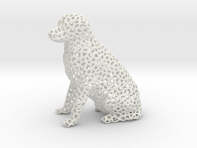 labrador retriever cane di voronoi sculture 3d animale art arredamento la decorazione voroni design 3D print model - Mito3D