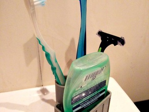 diş fırçası destek 2 yuva Bankası para cepillo dientes banyo 3d print model - Mito3D