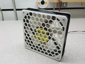 Hex 120mm fan grill elektronik guard hexagon 3d print model - Mito3D
