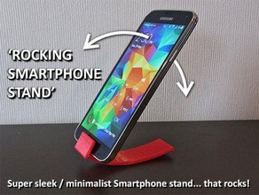 rocking smartphone stand mobile balance cool fun galaxy iphone 4 5 6 phone holder mount organisation organization rocket samsung s5 simple unique 3d print model - Mito3D
