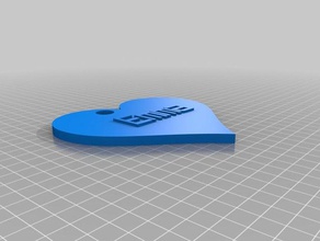 corazon emma Anahtarlık özelleştirilmiş 3d print model - Mito3D