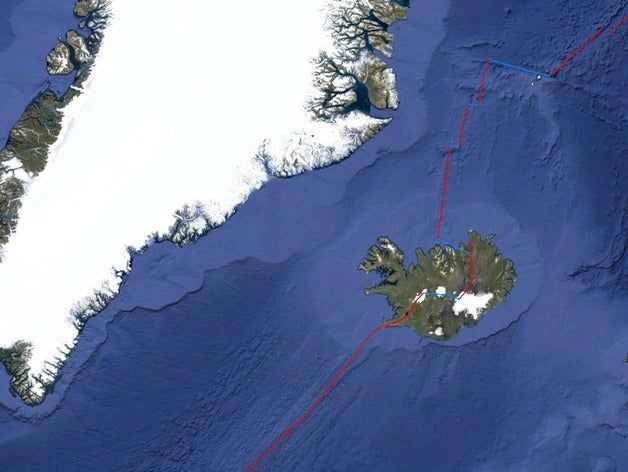 mid-atlantic ridge islandia, groenlandia de aprendizaje 3d topo divergentes la geología a mediados placa tectónica placas topografía 3D print model - Mito3D