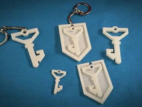 ingress resistance shield key keychains charm logo pendant represent 3d print model - Mito3D